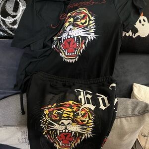 Black Ed Hardy tee new with tag as a set